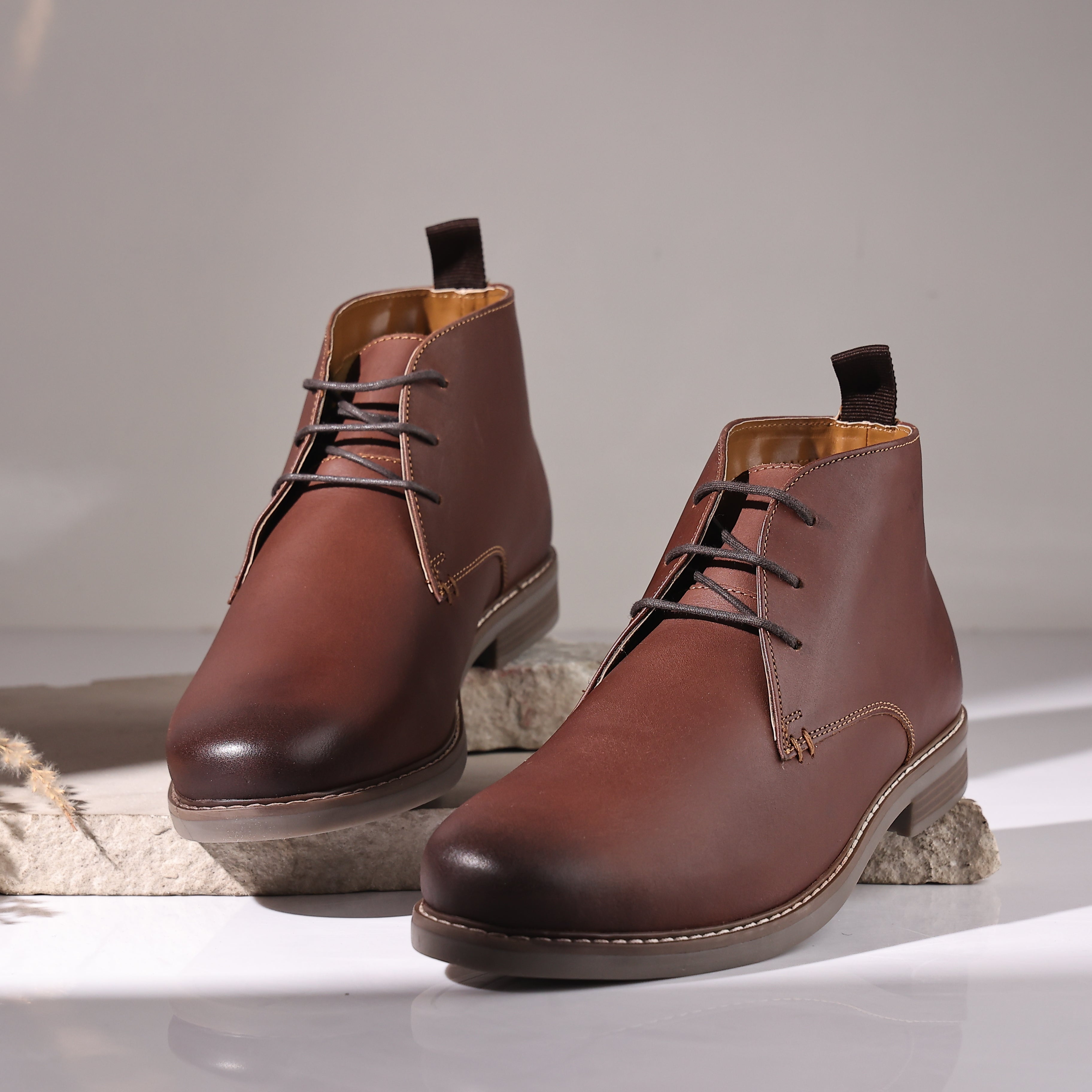Redhill Leather Chukka Boots - Brown