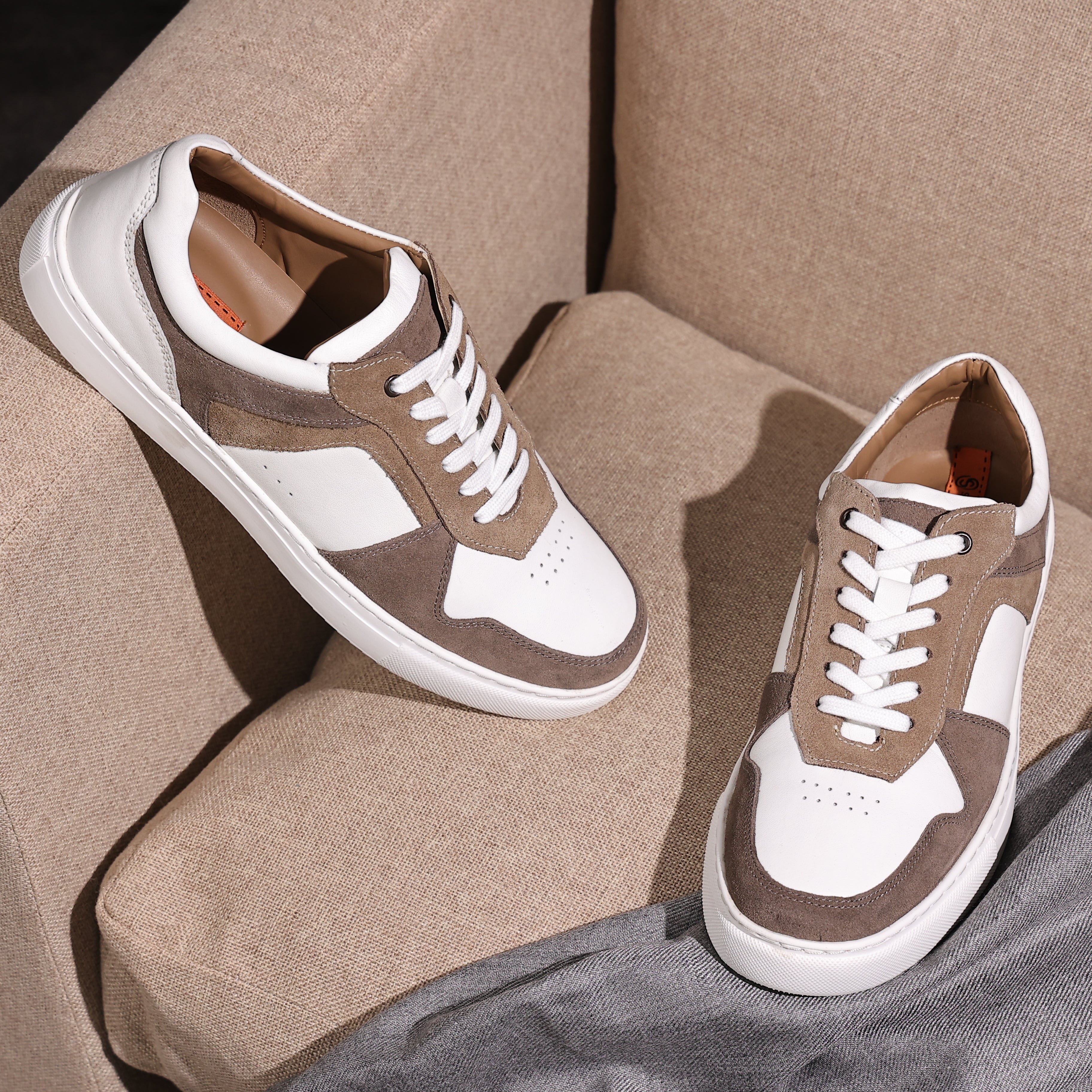 Trentham Leather Smart Casual Trainers - White