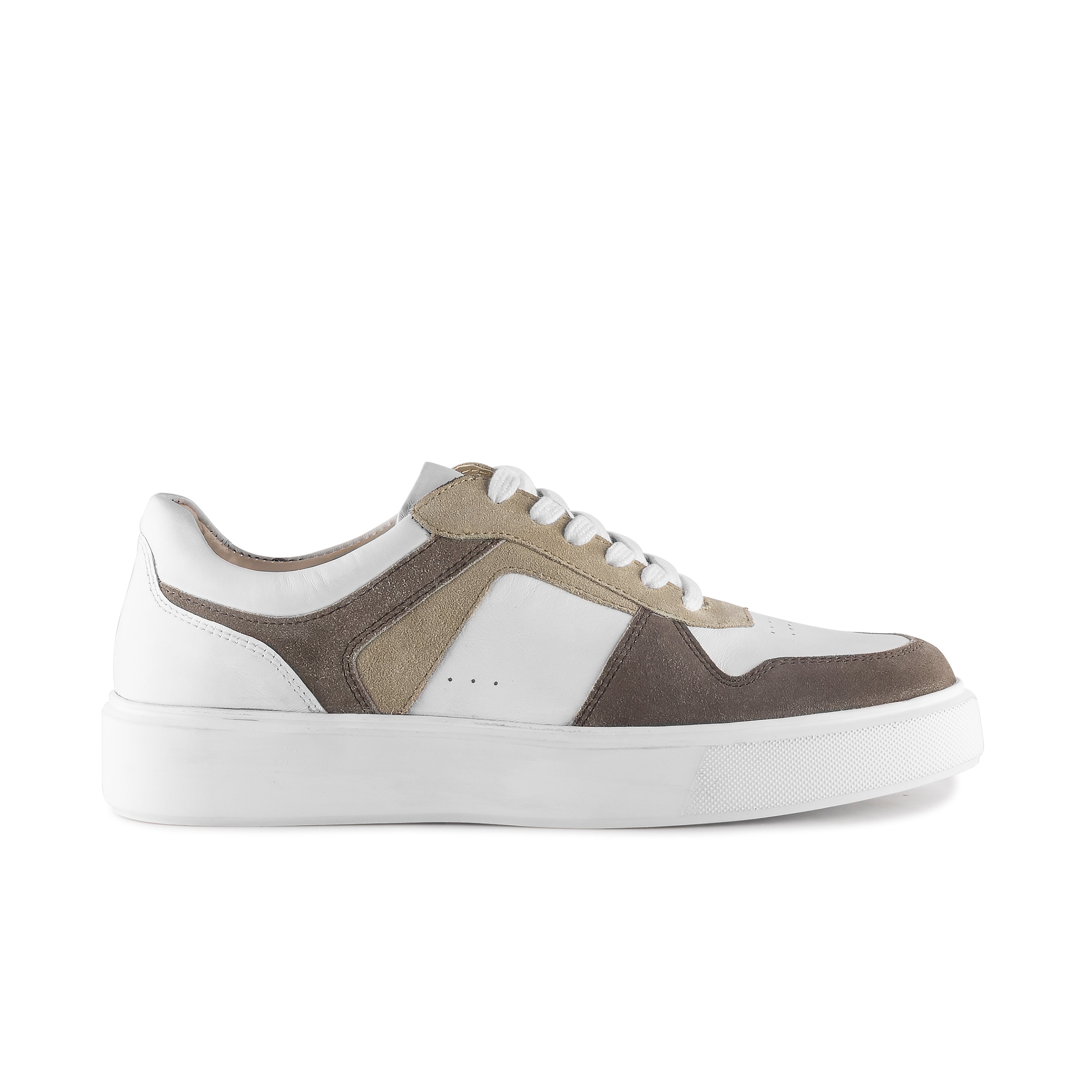 Hampton Leather Casual Chunky Sole Trainers - White