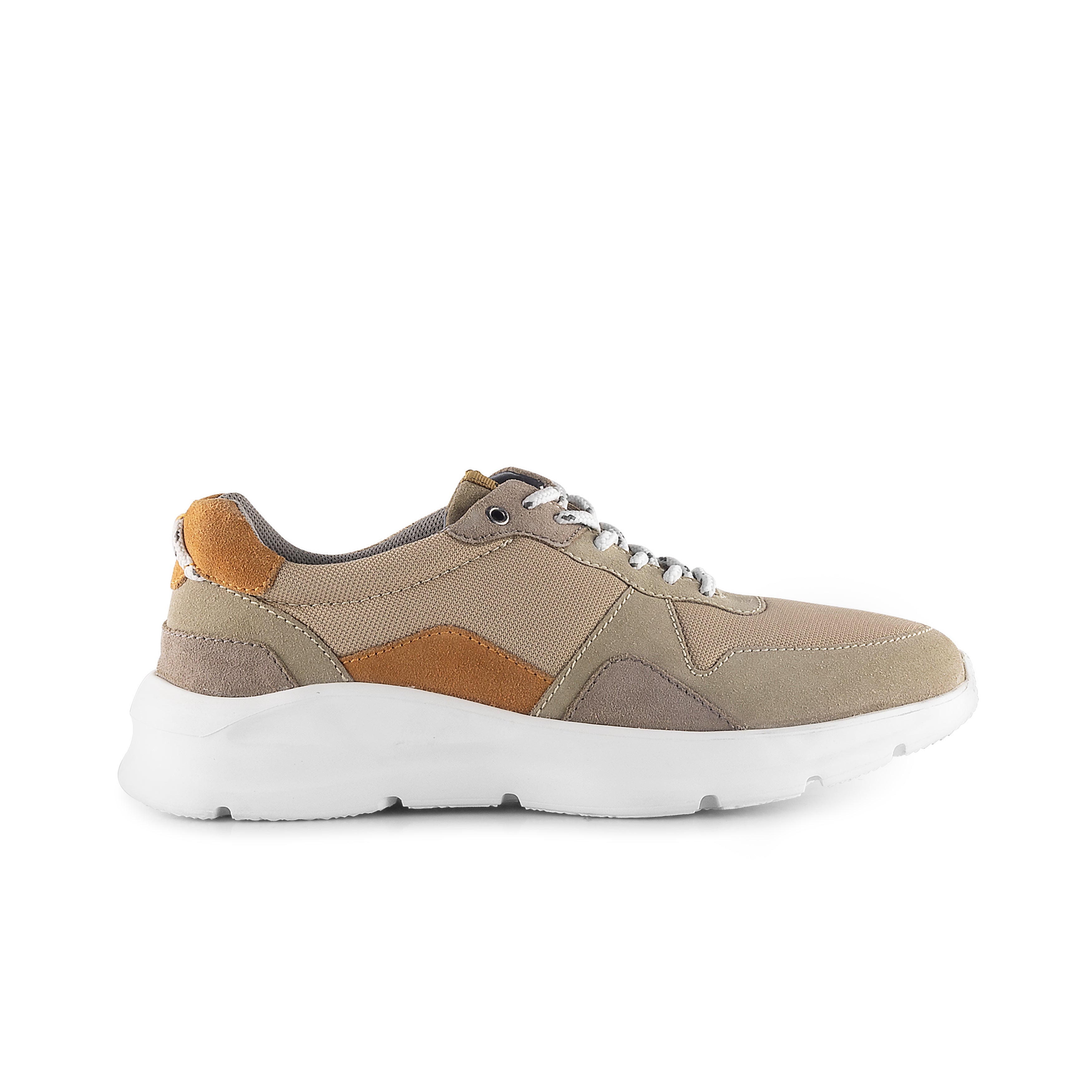 Mayfair Suede Smart Casual Trainers - Beige