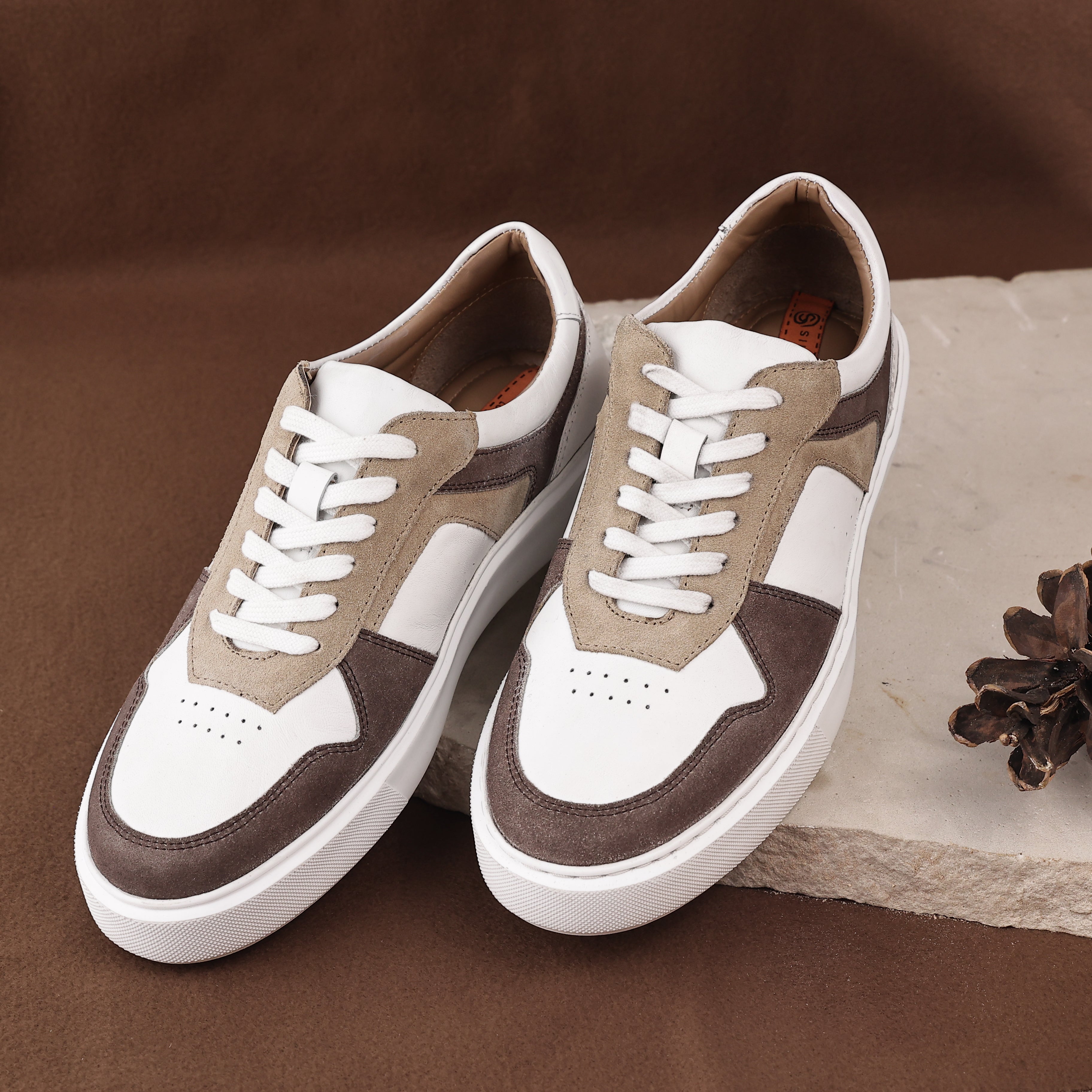 Hampton Leather Casual Chunky Sole Trainers - White