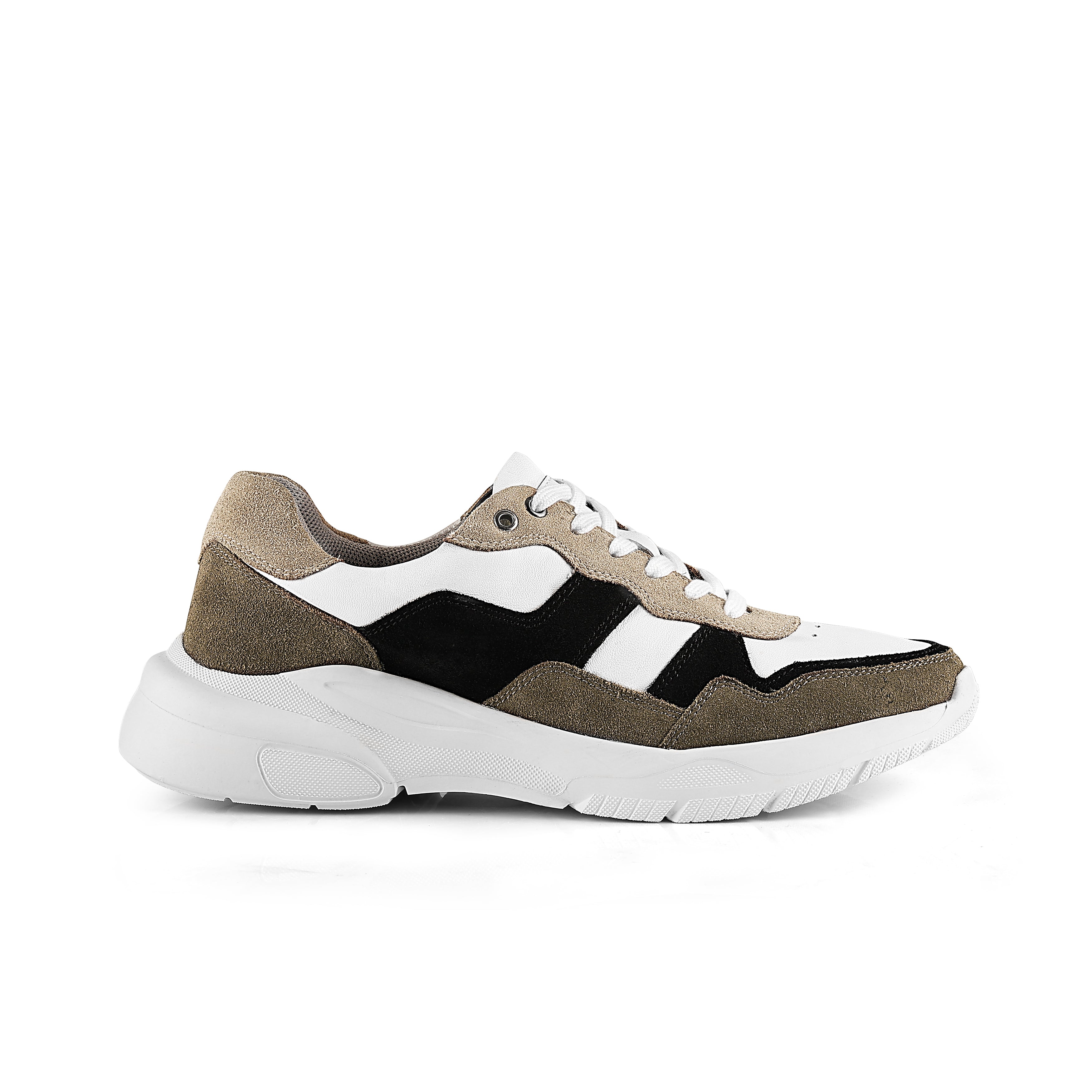 Finchley Suede Smart Casual Trainers - White