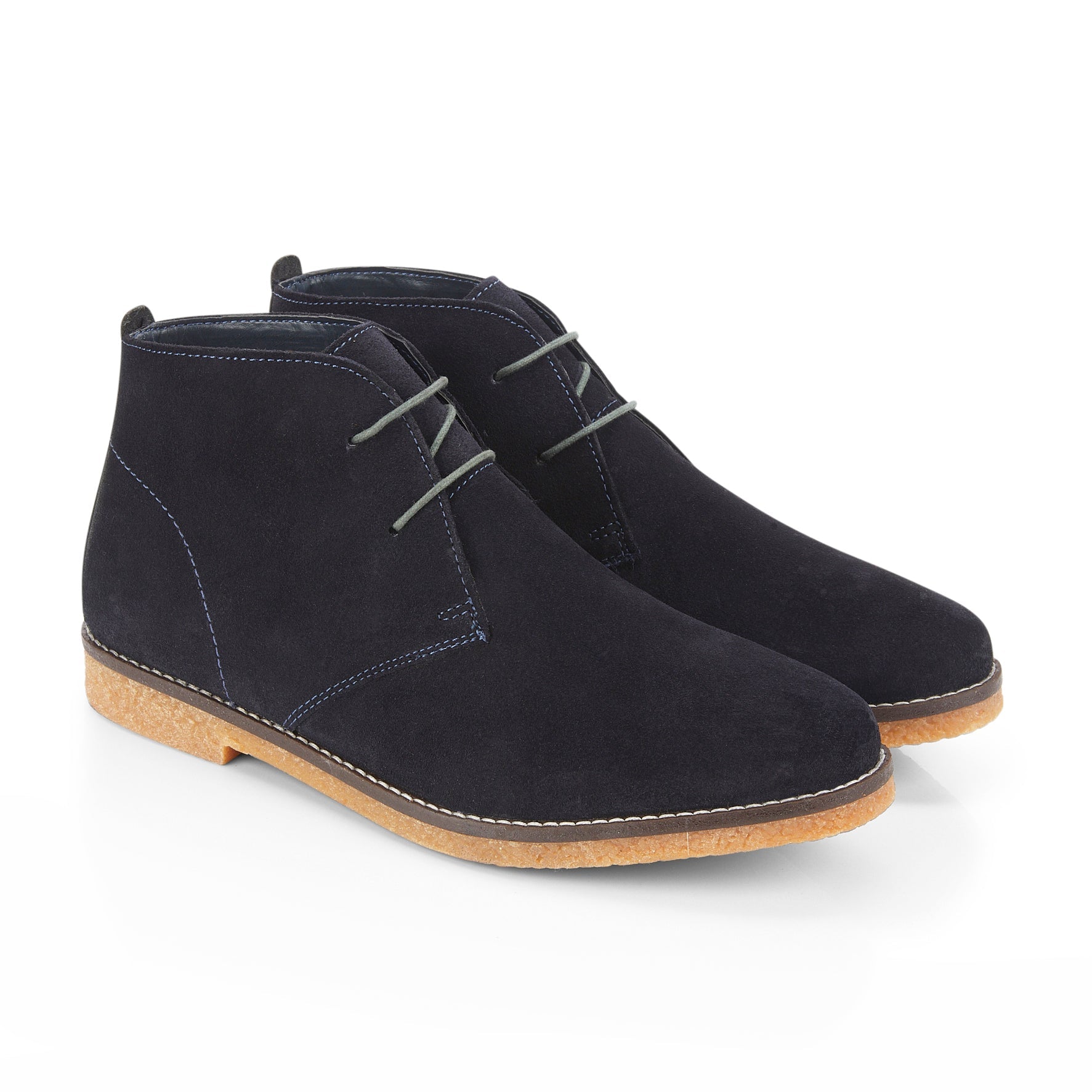 Barnaby Suede Leather Chukka Boots - Navy