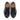 Front profile of men’s black derby shoes with lace-up formal styling