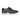 Side profile of Flint tan leather derby shoes in black with brogue detailing and lace-up closure