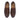 Top angle view of men’s brown leather penny loafers
