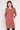 Cranberry colour GOTS Organic Cotton Nehru Collar Jersey Dress - Front side
