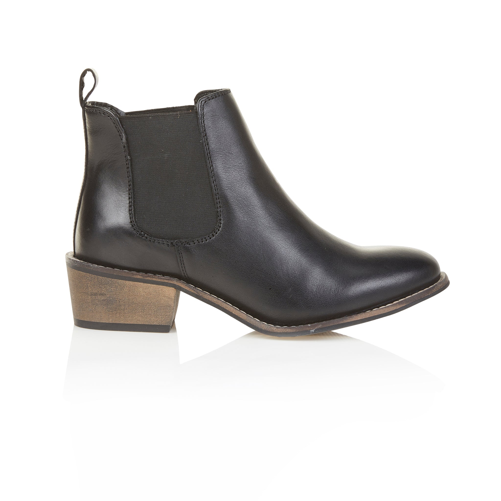 Layla Leather Chelsea Bootss - Black