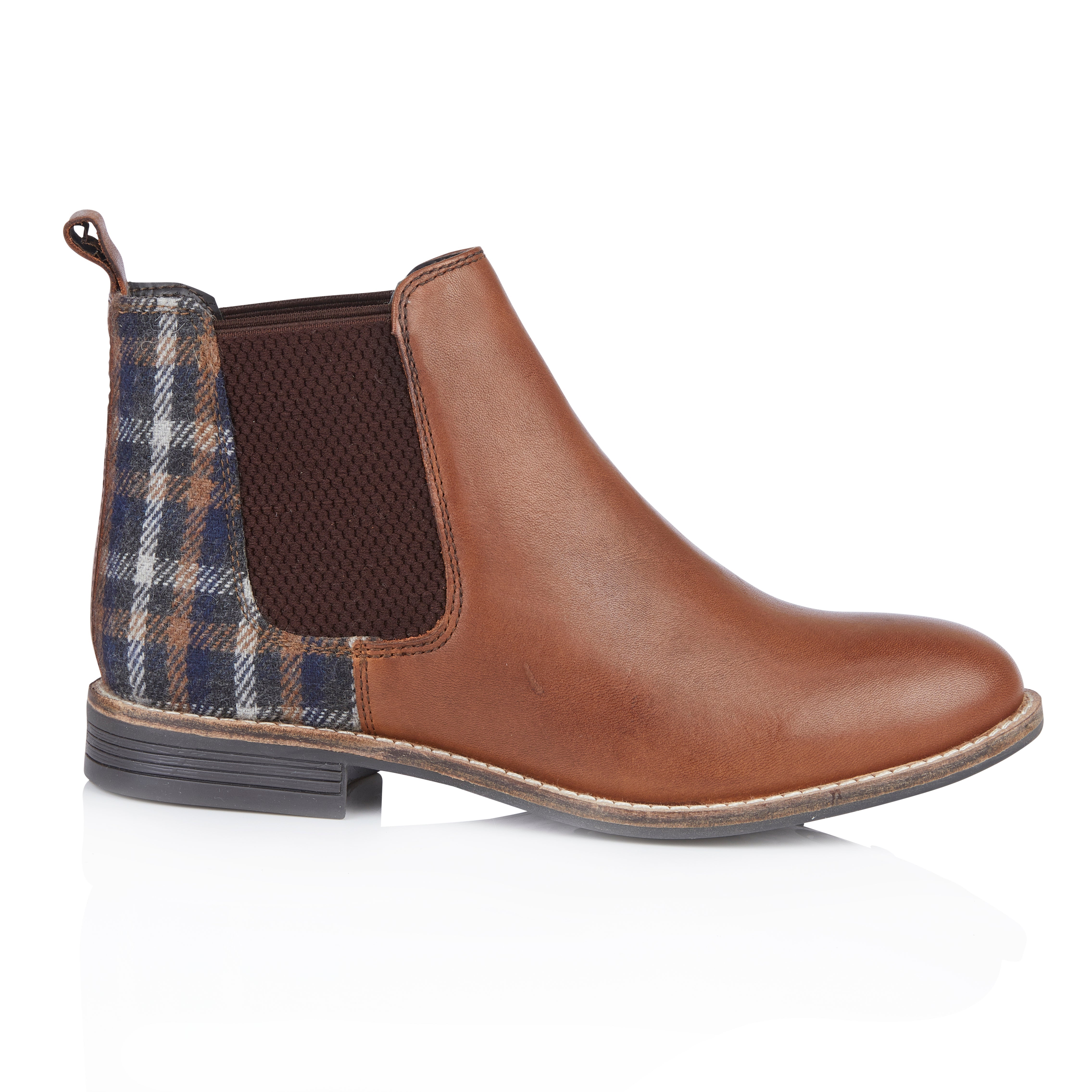Sadie Leather Chelsea Boots - Tan Tweed