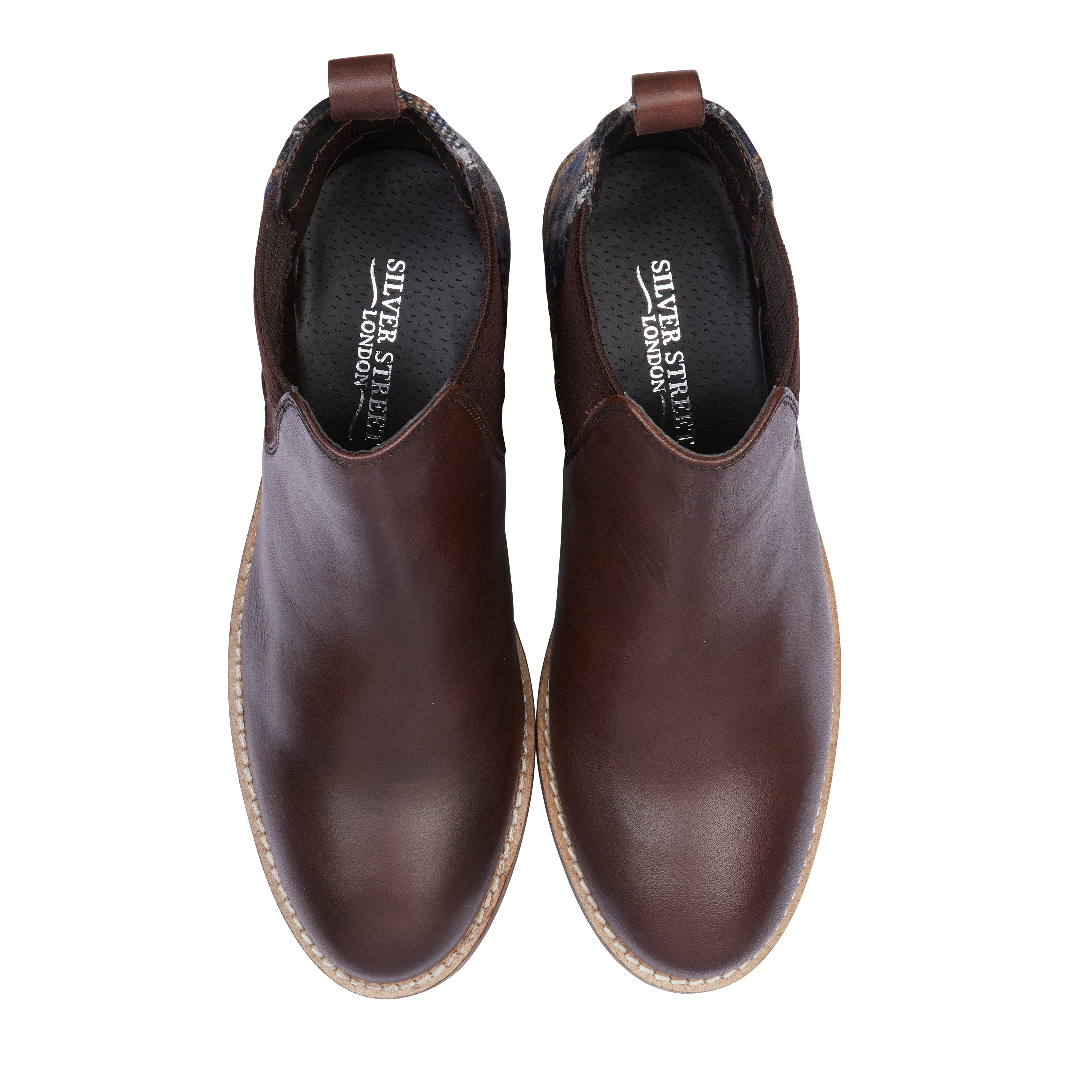 Sadie Leather Chelsea Boots - Brown Tweed