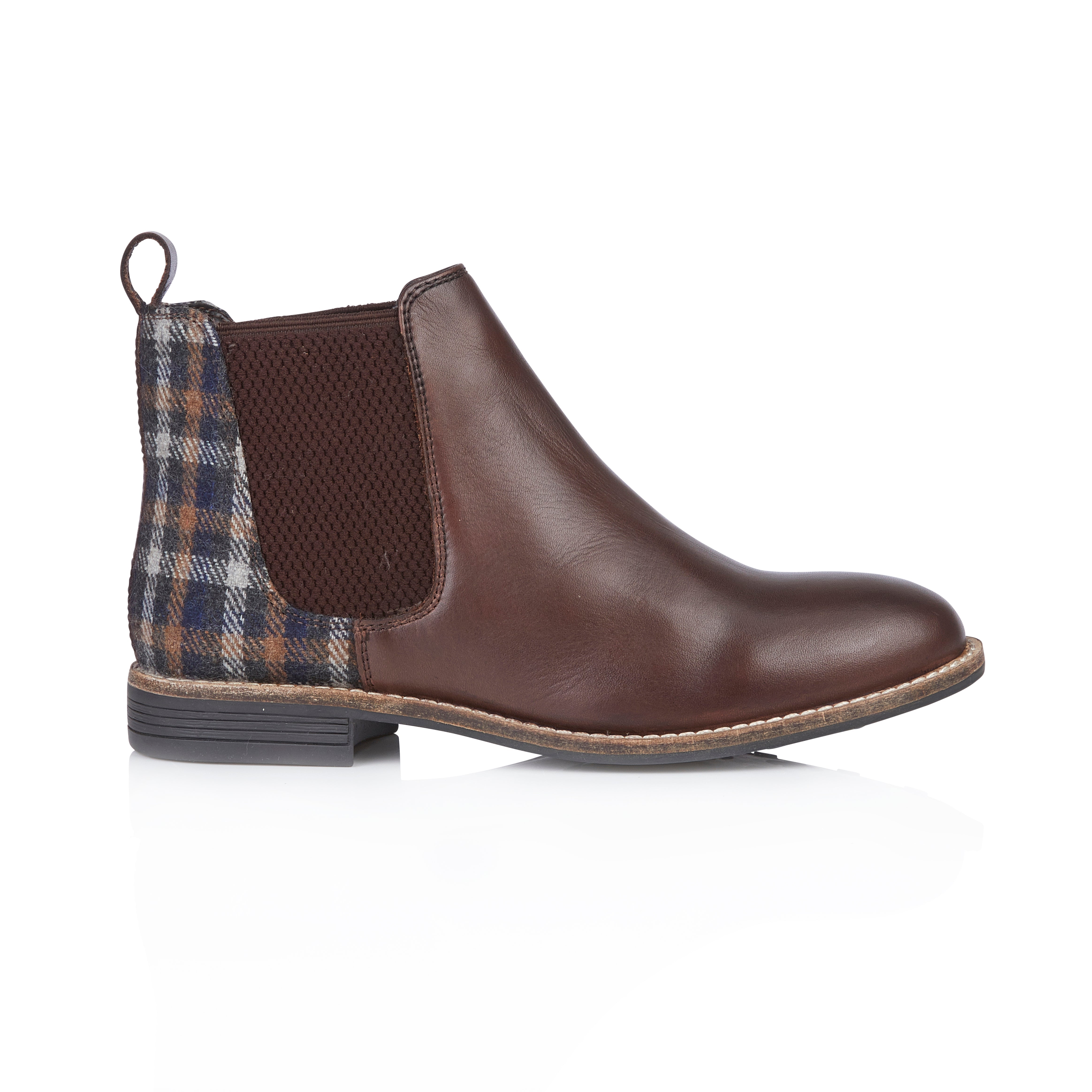 Sadie Leather Chelsea Boots - Brown Tweed