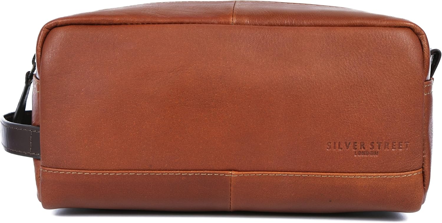 Santiago Leather Washbags  - Tan